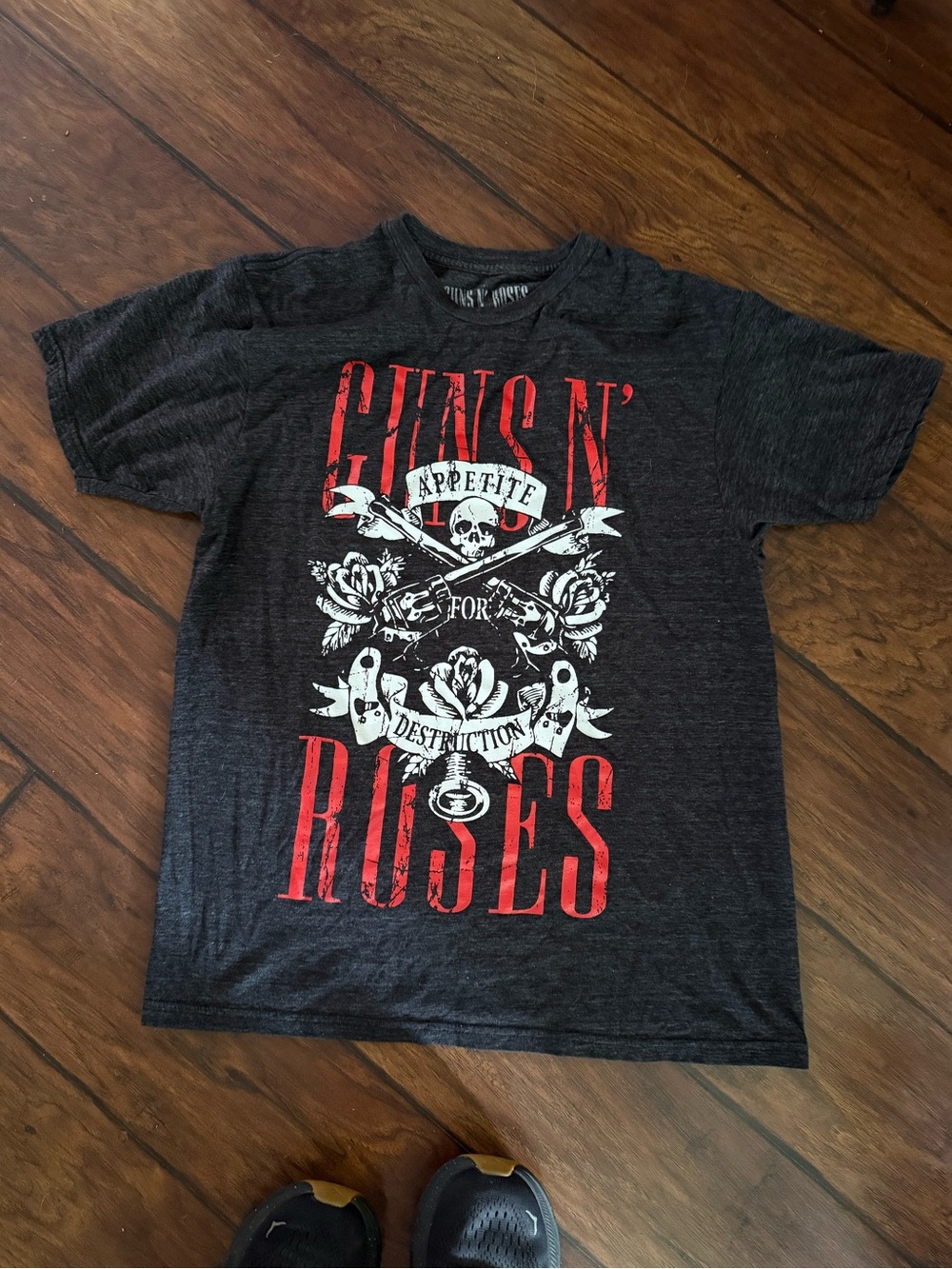 Guns N' Roses Short Sleeve Graphic Tee - Charcoal with Red & White Print